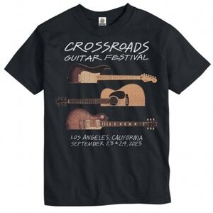 Rare CROSSROADS GUITAR FESTIVAL 2023 T shirt Mens M black EUC Eric Clapton